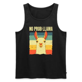 Cool Llama For Men Women No Prob Llama Alpaca Farm - Men's Premium Organic Tank Top - black - Front - Michal (187cm)