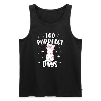 100 Purrfect Days Cat Happy 100th Day Of School Co - Men's Premium Organic Tank Top - black - Front - Michal (187cm)