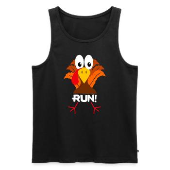 Turkey Costume Adult Running Face Turkey Trotsport - Men's Premium Organic Tank Top - black - Front - Michal (187cm)