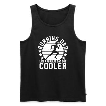 Papa coureur homme | Drôle de marathonien Père’s - Débardeur bio Premium Homme - noir - Devant - Michal (187cm)