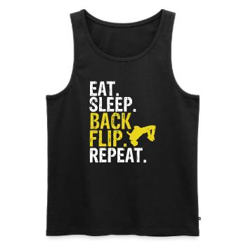 Eat Sleep Back Flip Repeat Acrobat Gymnastics Geschenk - Männer Premium Bio Tank Top - Schwarz - Vorne - AI Model Male 178 light (178cm)