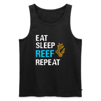 Eat Sleep Reef Repeat Coral Saltwater Aquarium - Men's Premium Organic Tank Top - black - Front - AI Model Male 178 light (178cm)