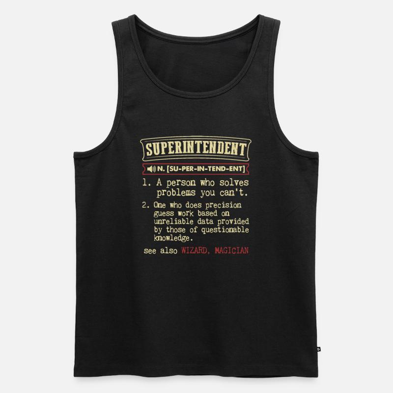 Superintendent Funny Dictionary Définition - Débardeur bio Premium Homme - noir