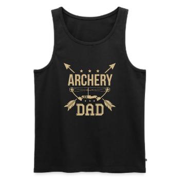 Archery Dad Bow Arrow Hunting Gift Shooting Race - Men's Premium Organic Tank Top - black - Front - Michal (187cm)