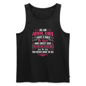 Als April Girl - Girl - Männer Premium Bio Tank Top - Schwarz - Vorne - Michal (187cm)