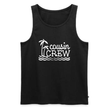 Cousin Crew Beach Vacation Wear for Kids and Adult - Men's Premium Organic Tank Top - black - Front - AI Model Male 178 light (178cm)