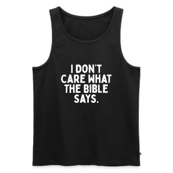 I Don’t Care What The Bible Says - Rainbow Pride - Men's Premium Organic Tank Top - black - Front - Michal (187cm)