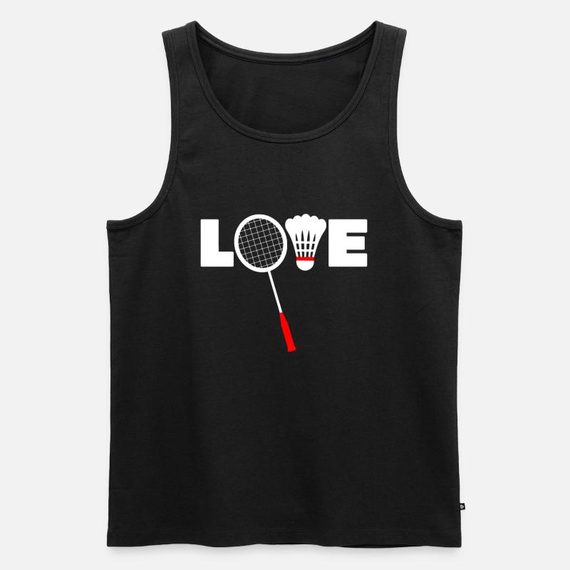 Badminton-Idee - LIEBE - Männer Premium Bio Tank Top - Schwarz