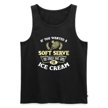 Badminton Idee Joke Soft Serve Zitat Badminton Pla - Männer Premium Bio Tank Top - Schwarz - Vorne - AI Model Male 178 light (178cm)
