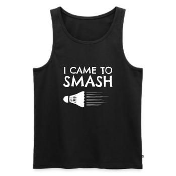 Badminton Humor Smash Federball Birdie Sport - Männer Premium Bio Tank Top - Schwarz - Vorne - AI Model Male 178 light (178cm)