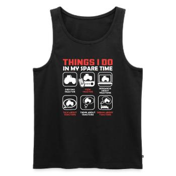 Dinge, die ich in meiner Freizeit mache - Traktor - Männer Premium Bio Tank Top - Schwarz - Vorne - AI Model Male 178 light (178cm)