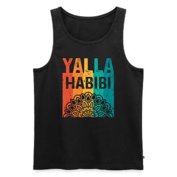 Yalla Habibi let's go my friend Arabic - Men's Premium Organic Tank Top - black - Front - AI Model Male 178 light (178cm)