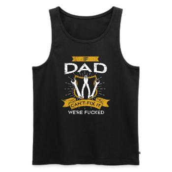 Papa bricoleur si papa ne peut pas le réparer Fête des pères Outfi - Débardeur bio Premium Homme - noir - Devant - Michal (187cm)