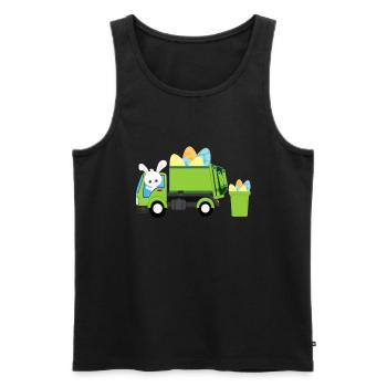 Müllwagen Osterhase Eiersuche Kleinkind Kinder B - Männer Premium Bio Tank Top - Schwarz - Vorne - AI Model Male 178 light (178cm)