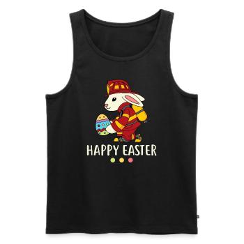 Firefighter Easter Bunny Fireman Egg Happy Easter - Men's Premium Organic Tank Top - black - Front - AI Model Male 178 light (178cm)