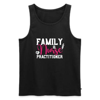 Infirmière praticienne familiale FNP Étude en soins infirmiers familiaux - Débardeur bio Premium Homme - noir - Devant - Michal (187cm)