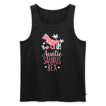 Tante Saurus Rex Dinosaure Tante Auntiesaurus - Débardeur bio Premium Homme - noir - Devant - Michal (187cm)