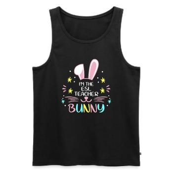 Ich bin der ESL-Lehrer Hase Ostertag Kaninchen Familie - Männer Premium Bio Tank Top - Schwarz - Vorne - Michal (187cm)