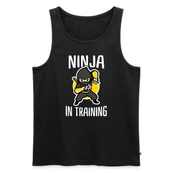 Ninja Im Training Coole Ninja Kids - Männer Premium Bio Tank Top - Schwarz - Vorne - Michal (187cm)