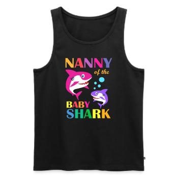 Nanny Of The Baby Birthday Shark Nanny Shark Mothe - Men's Premium Organic Tank Top - black - Front - AI Model Male 178 light (178cm)