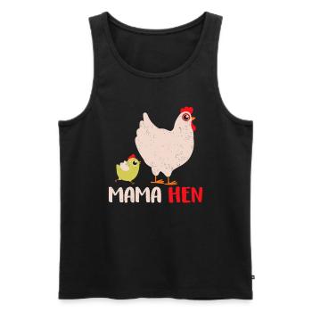 Lustiger Muttertag Mama Hen Geschenk Bauernhof Tier - Männer Premium Bio Tank Top - Schwarz - Vorne - AI Model Male 178 light (178cm)