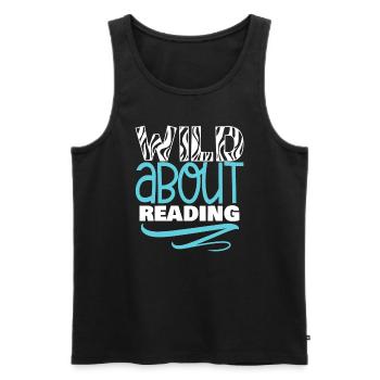 Wild über das Lesen Zurück zur Schule Bibliothekar Englis - Männer Premium Bio Tank Top - Schwarz - Vorne - AI Model Male 178 light (178cm)