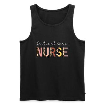 Critical Care Nurse ICU Nurse Intensive Care Nursi - Men's Premium Organic Tank Top - black - Front - AI Model Male 178 light (178cm)