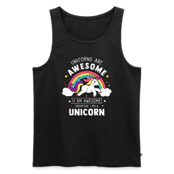 Unicorns Are Awesome I'm A Unicorn - Funny Rainbow - Men's Premium Organic Tank Top - black - Front - Michal (187cm)