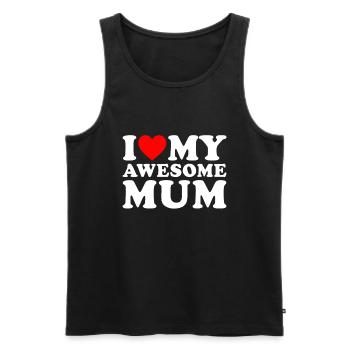 J’aime ma fête des mères maman J’aime ma maman géniale - Débardeur bio Premium Homme - noir - Devant - Michal (187cm)