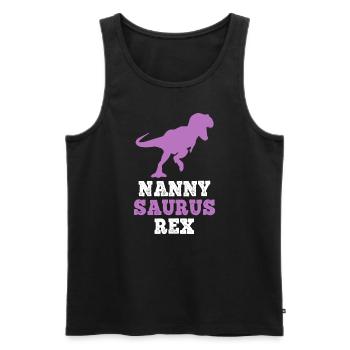 Nanny-Saurus Rex Dino Dinosaur NannySaurus Funny - Men's Premium Organic Tank Top - black - Front - Michal (187cm)