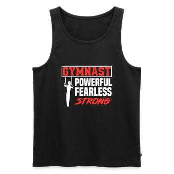 Boys Mens Gymnastics Sports Strong Funny Gymnast - Men's Premium Organic Tank Top - black - Front - AI Model Male 178 light (178cm)