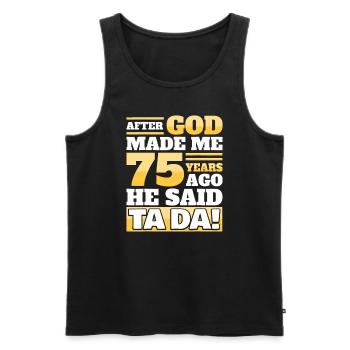 Lustiger 75. Geburtstag - 75 Jahre - Männer Premium Bio Tank Top - Schwarz - Vorne - AI Model Male 178 light (178cm)