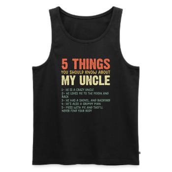 5 choses à savoir sur ma nièce oncle - Débardeur bio Premium Homme - noir - Devant - Michal (187cm)