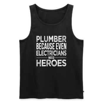 Klempner, weil auch Elektriker Helden brauchen Funn - Männer Premium Bio Tank Top - Schwarz - Vorne - AI Model Male 178 light (178cm)