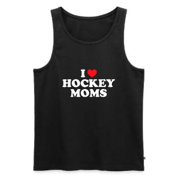 J’adore le design amusant des mamans de hockey - Débardeur bio Premium Homme - noir - Devant - AI Model Male 178 light (178cm)