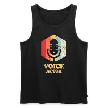 Retro Vintage Voice-Over Artist / Voice Acting - Men's Premium Organic Tank Top - black - Front - AI Model Male 178 light (178cm)