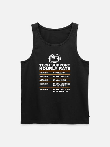 Teknisk support timepris, Tech Computer Geek Gaver - Herre Premium økologisk tanktop - sort