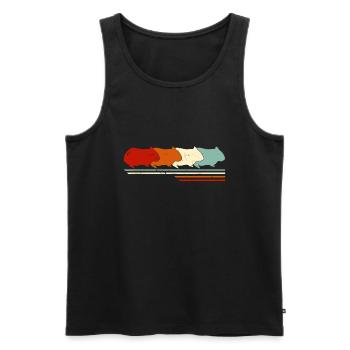 Retro Vintage Guinea pig Animal Loverlovecatfood - Men's Premium Organic Tank Top - black - Front - Michal (187cm)