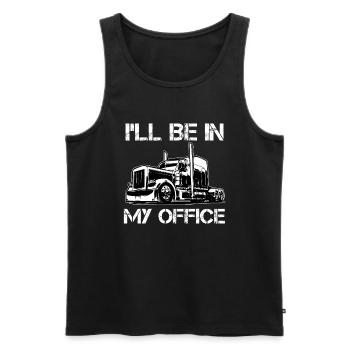 C’est drôle que je sois dans mon bureau Costume Chauffeur Camionneur - Débardeur bio Premium Homme - noir - Devant - Michal (187cm)