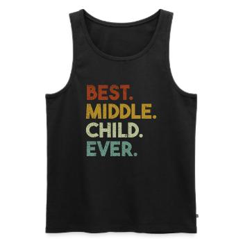 Mittleres Kind Retro-Stil Jüngster Mittlerer Ältester Si - Männer Premium Bio Tank Top - Schwarz - Vorne - AI Model Male 178 light (178cm)