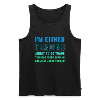 Drôle de jour Trader Trading Quote Stock Market Stockb - Débardeur bio Premium Homme - noir - Devant - Michal (187cm)