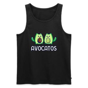 Avogato Avocado Katze Katze Vegan - Männer Premium Bio Tank Top - Schwarz - Vorne - Michal (187cm)