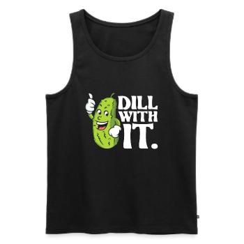 Dill dazu - Gurkenliebhaber Gurkengemüse Pic - Männer Premium Bio Tank Top - Schwarz - Vorne - AI Model Male 178 light (178cm)