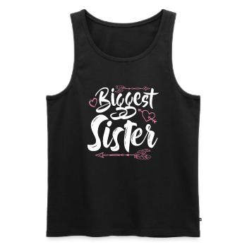 Biggest Sister Funny Matching Sibling Daughters Gi - Men's Premium Organic Tank Top - black - Front - AI Model Male 178 light (178cm)