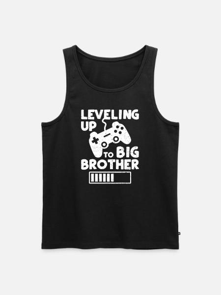 Levla upp till Big Brother - Syskonbror gamin - Ekologisk premium tanktopp herr - svart