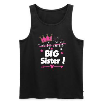 Only Child to Big Sister 2023 Sibling New Baby Pre - Men's Premium Organic Tank Top - black - Front - AI Model Male 178 light (178cm)