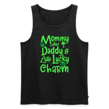 Maman et papa’s Little Lucky Charm St. Patrick’s - Débardeur bio Premium Homme - noir - Devant - Michal (187cm)