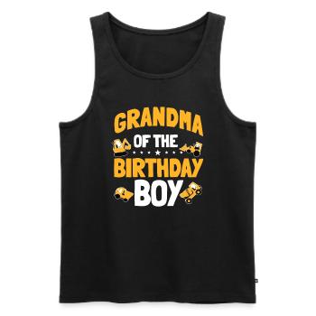 Grand-mère du garçon d’anniversaire Ouvrier de la construction Bd - Débardeur bio Premium Homme - noir - Devant - Michal (187cm)