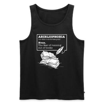 Abibliophobie Die Angst, dass die Bücher ausgehen Rea - Männer Premium Bio Tank Top - Schwarz - Vorne - Michal (187cm)