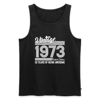 50 Jahre Vintage 1973 Limited Edition 50th Bir - Männer Premium Bio Tank Top - Schwarz - Vorne - Michal (187cm)